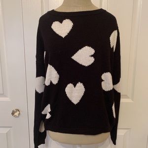 Coincidence & Chance Black and White Heart Sweater